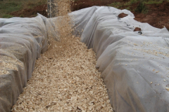 Woodchips poured in